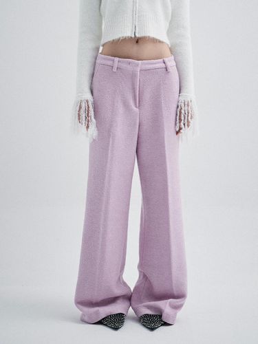 WIDE BOUCLE WOOL PANTS_LAVENDER - KILO - Modalova