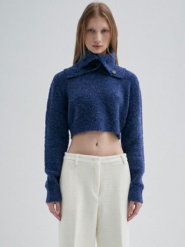 CROPPED BOUCLE KNIT TOP_PURPLE - KILO - Modalova