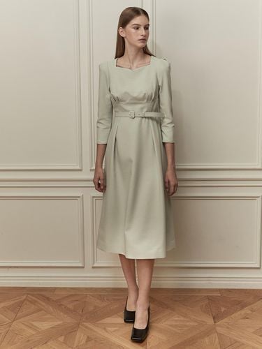 Belted Tailor Dress_Mist Green - LETQSTUDIO - Modalova