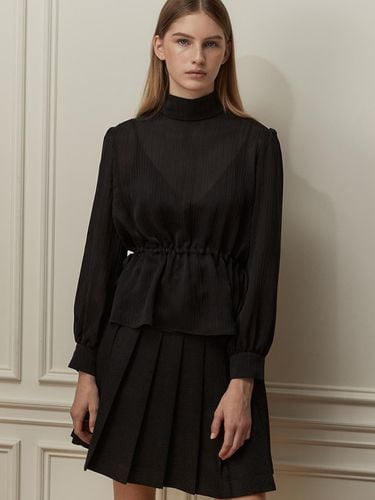 Double Chiffon Tie Blouse_Black - LETQSTUDIO - Modalova