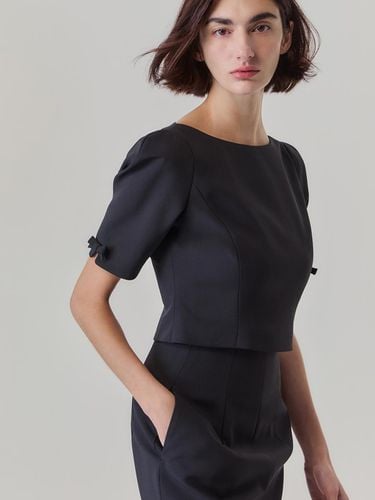 Portrait Suiting Top With Bow_Black - LETQSTUDIO - Modalova