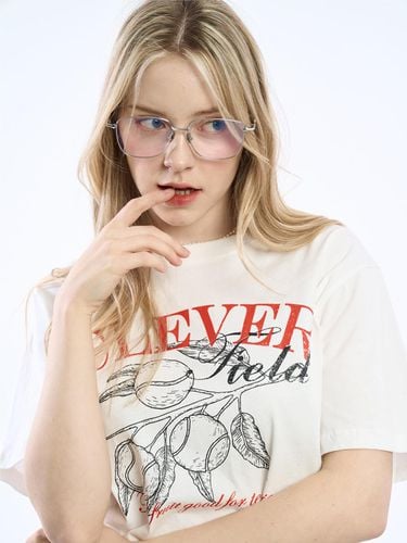 Fruit motive overfit t-shirt_white - CLEVER FIELD - Modalova