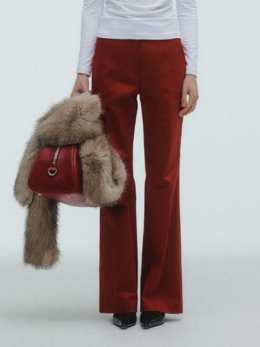 SEMI FLARED COTTON SLACKS_RED - KILO - Modalova