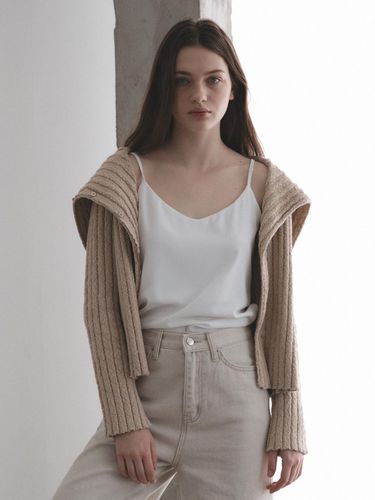 Semi-cropped ribbed cardigan () - LEI AVERY - Modalova