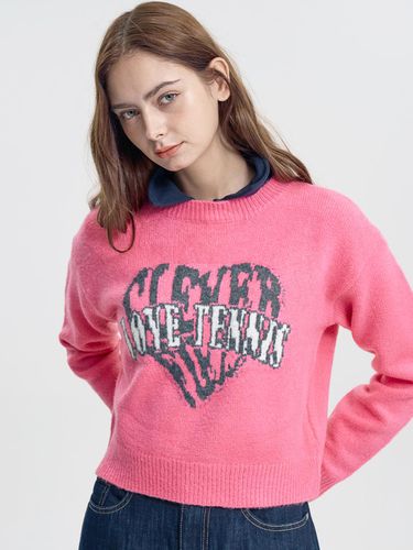 Big Heart Clever Crop Knitwear_Pink - CLEVER FIELD - Modalova