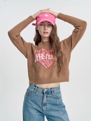 Big Heart Clever Crop Knitwear_Brown - CLEVER FIELD - Modalova