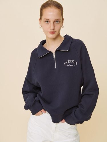 Sportsclub Zip up Sweatshirt (NAVY) - The Sweat. - Modalova