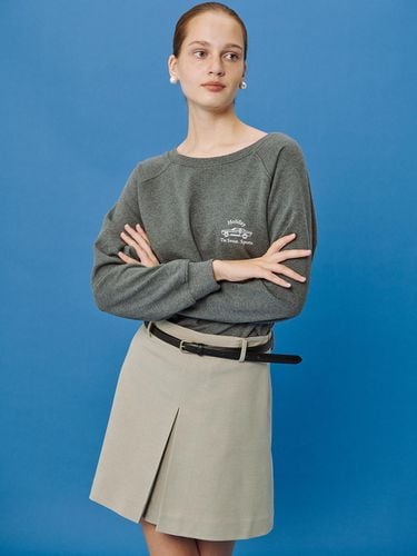 Wool Blended Pleated Skirt (BEIGE) - The Sweat. - Modalova