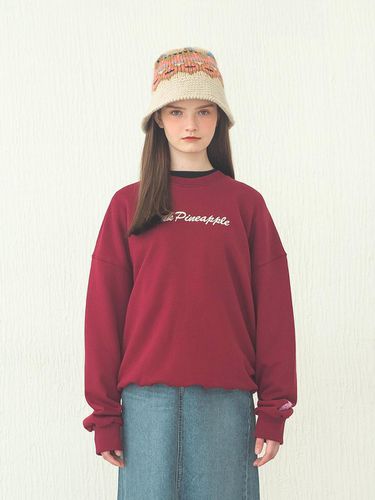 CURLY LETTERING SWEATSHIRT_WINE - PINK PINEAPPLE - Modalova