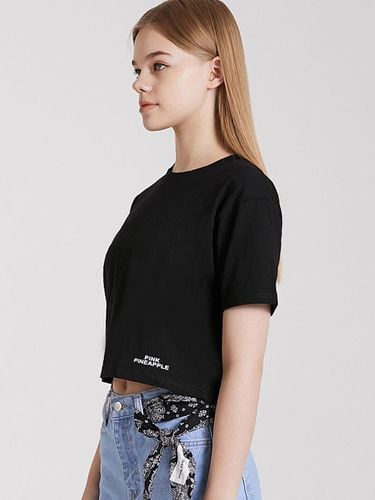 BASIC CROPPED T SHIRT_BLACK - PINK PINEAPPLE - Modalova