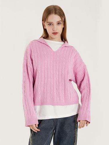 EASY CABLE PULLOVER - PINK - PINK PINEAPPLE - Modalova