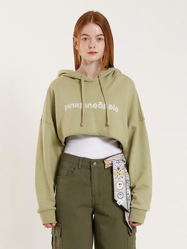 ROUGH CROPPED HOODIE_GREEN - PINK PINEAPPLE - Modalova