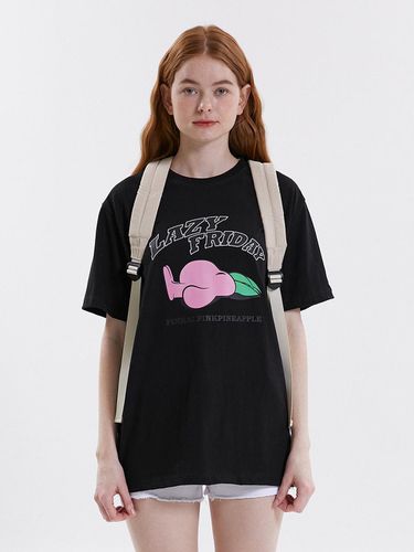 LAZY FRIDAY BOXY T-SHIRT_BLACK - PINK PINEAPPLE - Modalova