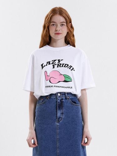 LAZY FRIDAY BOXY T-SHIRT_WHITE - PINK PINEAPPLE - Modalova