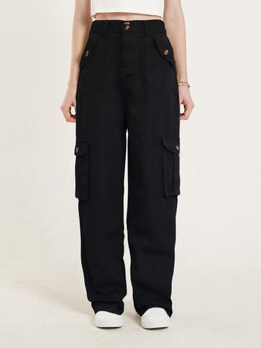 CARGO SOFT WIDE PANTS_BLACK - PINK PINEAPPLE - Modalova