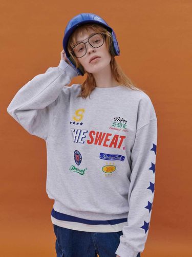 Racing Star Sweatshirt (LIGHT MELANGE GREY) - The Sweat. - Modalova