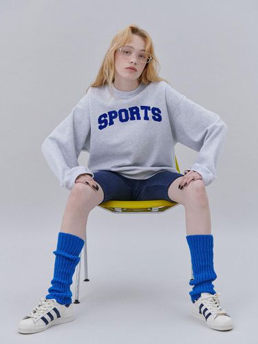 Sports Flocking Print Sweatshirt (LIGHT MELANGE GR - The Sweat. - Modalova