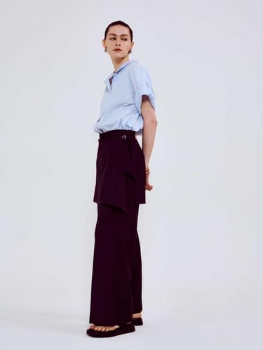 LAYERED WRAP WIDE PANTS - LUMINOAR - Modalova