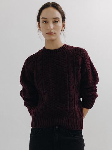 Cable Wool Knit (Burgundy) - peces - Modalova