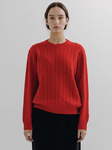 Classic cable sweater (Red) - peces - Modalova