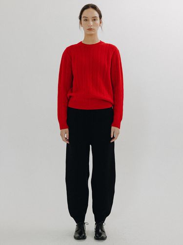 Wool Knitted Jogger pants (Black) - peces - Modalova