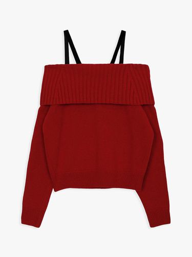 STRAP WOOL OFF SHOULDER KNIT_RED - PINK PINEAPPLE - Modalova