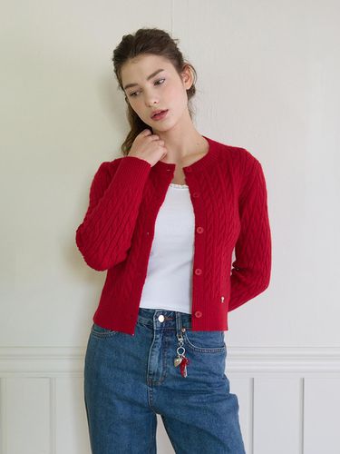 ESSENTIAL CABLE CARDIGAN_RED - PINK PINEAPPLE - Modalova