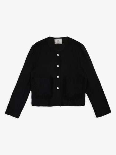 FRILL POCKET SUEDE JACKET_BLACK - PINK PINEAPPLE - Modalova