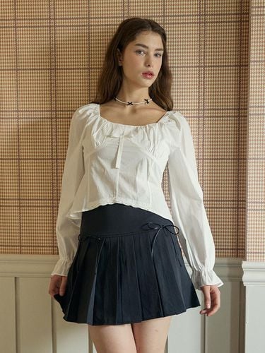 RIBBON PLEATS SKIRT_BLACK - PINK PINEAPPLE - Modalova