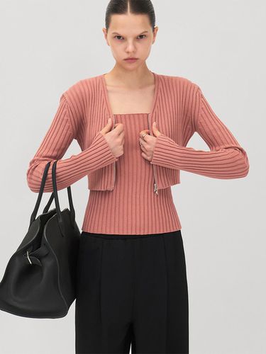 Cropped Cotton Cardigan Set_INDIE PINK - ONE - Modalova