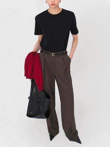 One Tuck Wool Slacks_TWO-TONE BROWN - ONE - Modalova