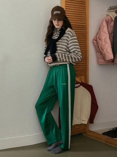 Lace Jersey Pants_Green - Studio & Parc - Modalova