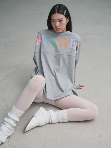 Multicolor Logo Oversized fit T shirt (MELANGE GRE - The Sweat. - Modalova