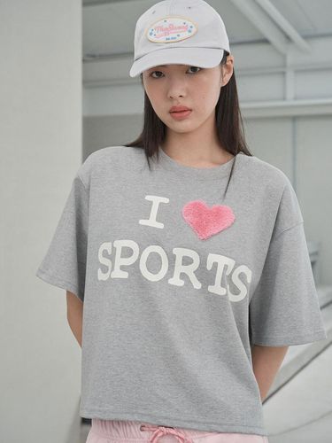 I SPORTS Cropped T shirt (MELANGE GREY) - The Sweat. - Modalova