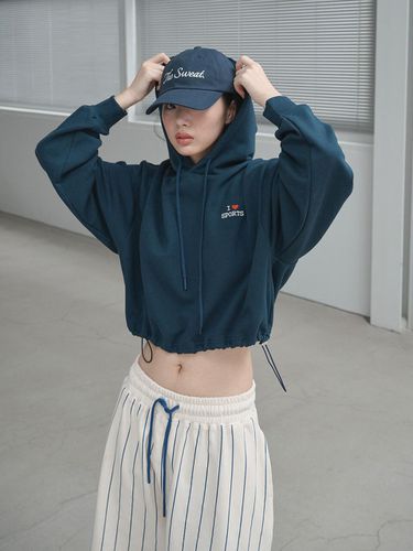 I SPORTS Cropped Hoodie (NAVY) - The Sweat. - Modalova