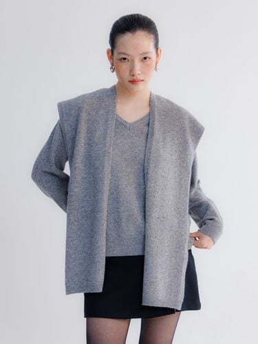 MUFFLER SET V - NECK SWEATER - GRAY - LUMINOAR - Modalova