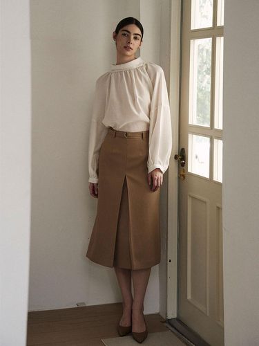 A LINE BELT SKIRT BEIGE - GIEMAR - Modalova