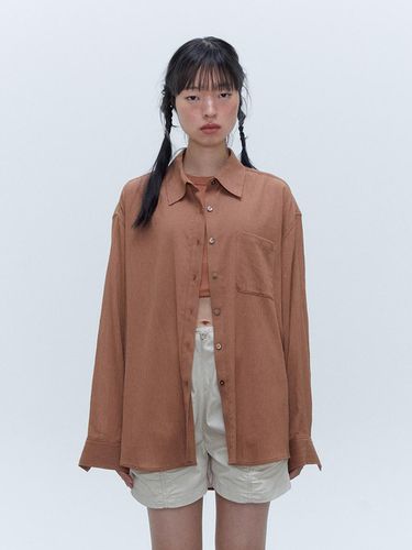 LOOSE FIT SHEER SHIRT BROWN - YOUNGOH - Modalova