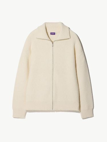 Wool blended pull-up zip-up cardigan beige (overfi - STCO - Modalova