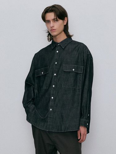 Washed over denim shirt (black) - endoor - Modalova