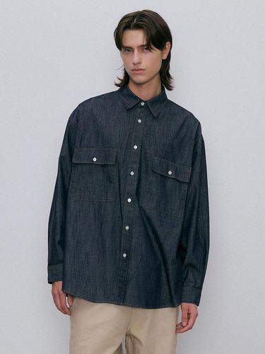 Washed over denim shirt (deep blue) - endoor - Modalova