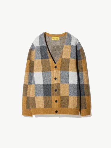 Wool Blended Checkered Cardigan - STCO - Modalova