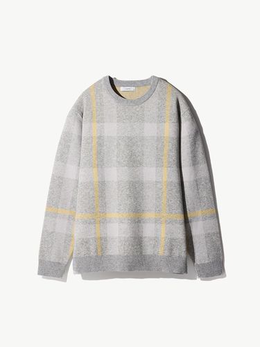 WARM_Checkered Round Knitwear Gray - STCO - Modalova