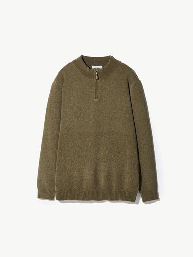 Chenille Half Zip Knitwear Khaki - STCO - Modalova