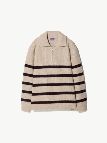 Half Zip stripe knitwear Burgundy - STCO - Modalova