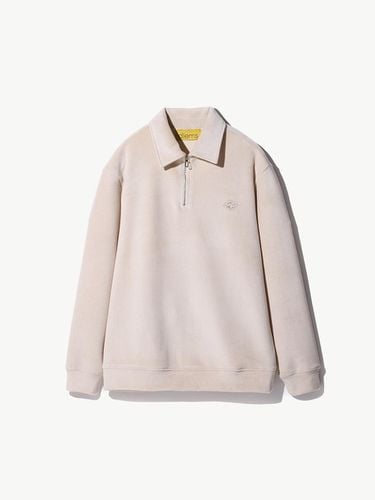 Corduroy Half Zip T-shirt beige - STCO - Modalova