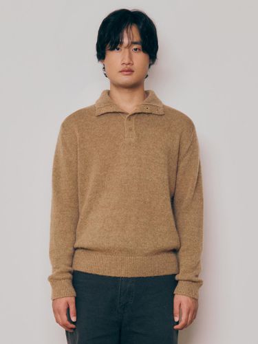 Men] Baby Alpaca Button Collar Sweater () - KNITLY - Modalova