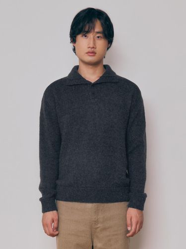 Men] Baby Alpaca Button Collar Sweater () - KNITLY - Modalova