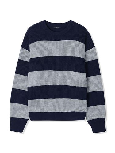 Men's Bold Stripe Round Neck Knitwear () - ADHOC - Modalova