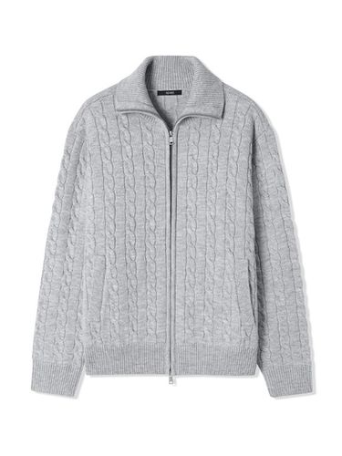 Men's High Neck Zip-Up Cable Knit (M ) - ADHOC - Modalova